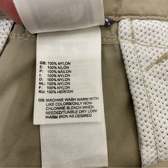 THE NORTH FACE khaki hiking cargo pants nylon capris Womens size 14 - Picture 10 of 11